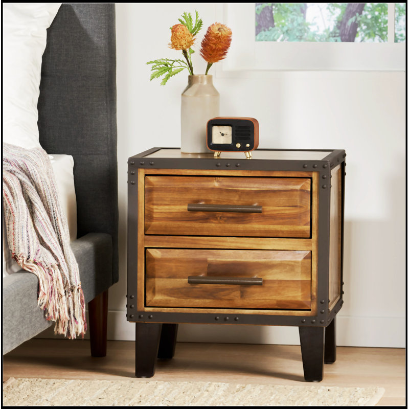 Acacia wood nightstand hotsell